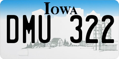 IA license plate DMU322