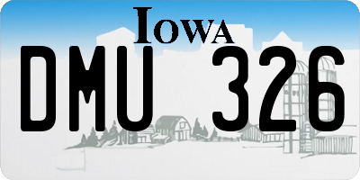 IA license plate DMU326