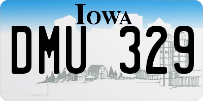 IA license plate DMU329