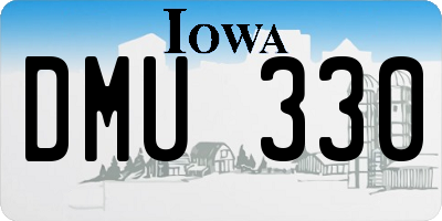 IA license plate DMU330