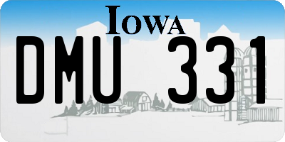 IA license plate DMU331