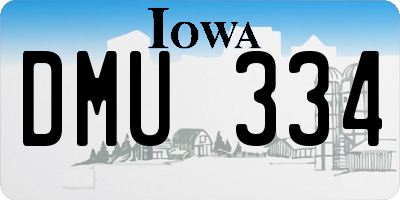 IA license plate DMU334