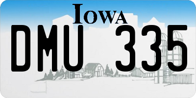 IA license plate DMU335