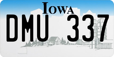 IA license plate DMU337