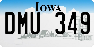 IA license plate DMU349