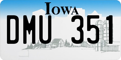 IA license plate DMU351