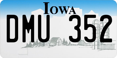 IA license plate DMU352