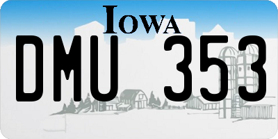 IA license plate DMU353