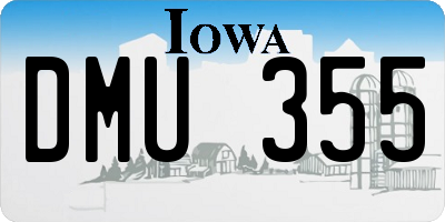 IA license plate DMU355