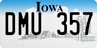 IA license plate DMU357