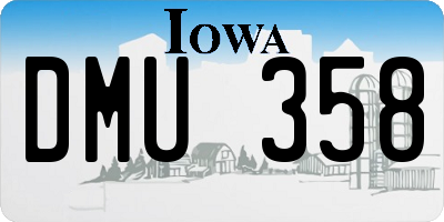 IA license plate DMU358