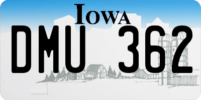 IA license plate DMU362