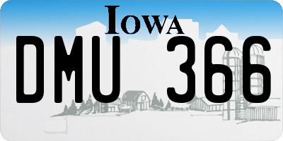 IA license plate DMU366