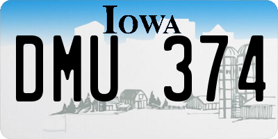 IA license plate DMU374