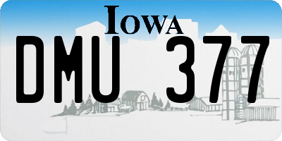 IA license plate DMU377
