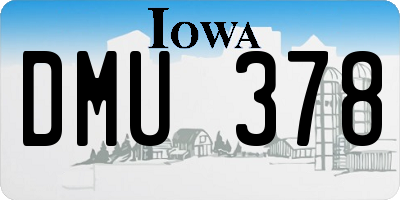 IA license plate DMU378