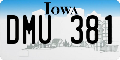 IA license plate DMU381