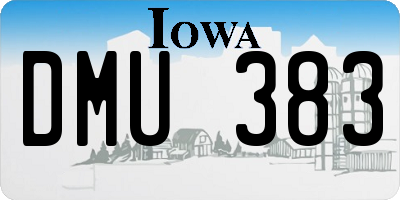 IA license plate DMU383