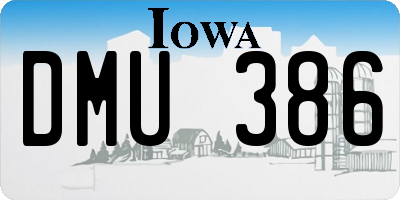 IA license plate DMU386