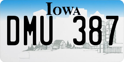 IA license plate DMU387