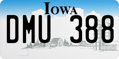 IA license plate DMU388