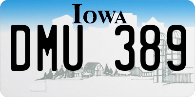 IA license plate DMU389