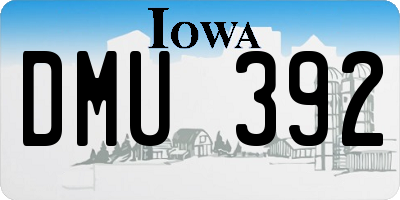 IA license plate DMU392