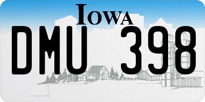 IA license plate DMU398