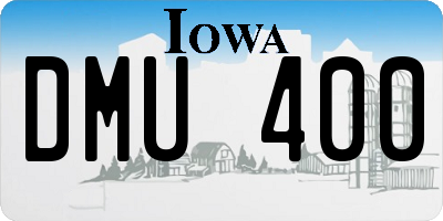 IA license plate DMU400