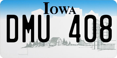 IA license plate DMU408