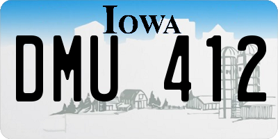 IA license plate DMU412