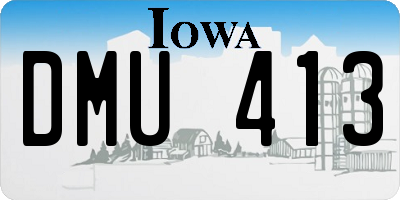 IA license plate DMU413