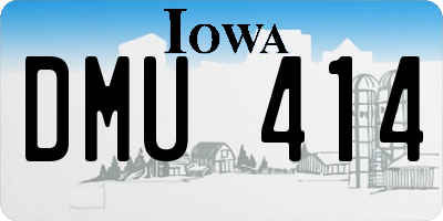 IA license plate DMU414