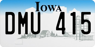 IA license plate DMU415