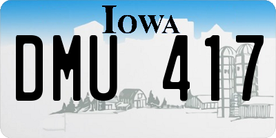 IA license plate DMU417