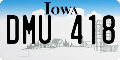 IA license plate DMU418