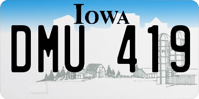IA license plate DMU419