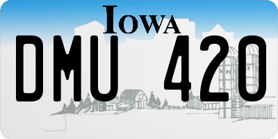 IA license plate DMU420