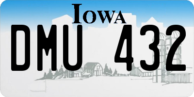 IA license plate DMU432