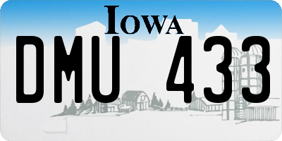 IA license plate DMU433