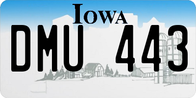 IA license plate DMU443