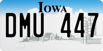 IA license plate DMU447