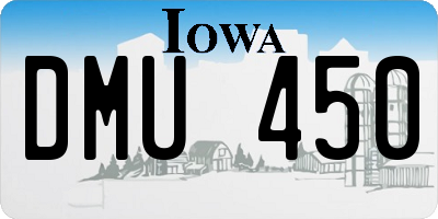 IA license plate DMU450