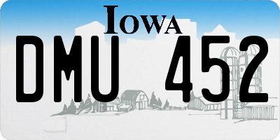 IA license plate DMU452