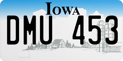 IA license plate DMU453