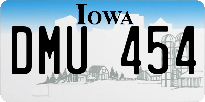 IA license plate DMU454