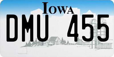 IA license plate DMU455