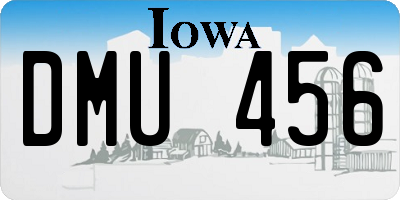 IA license plate DMU456