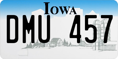 IA license plate DMU457