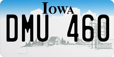 IA license plate DMU460